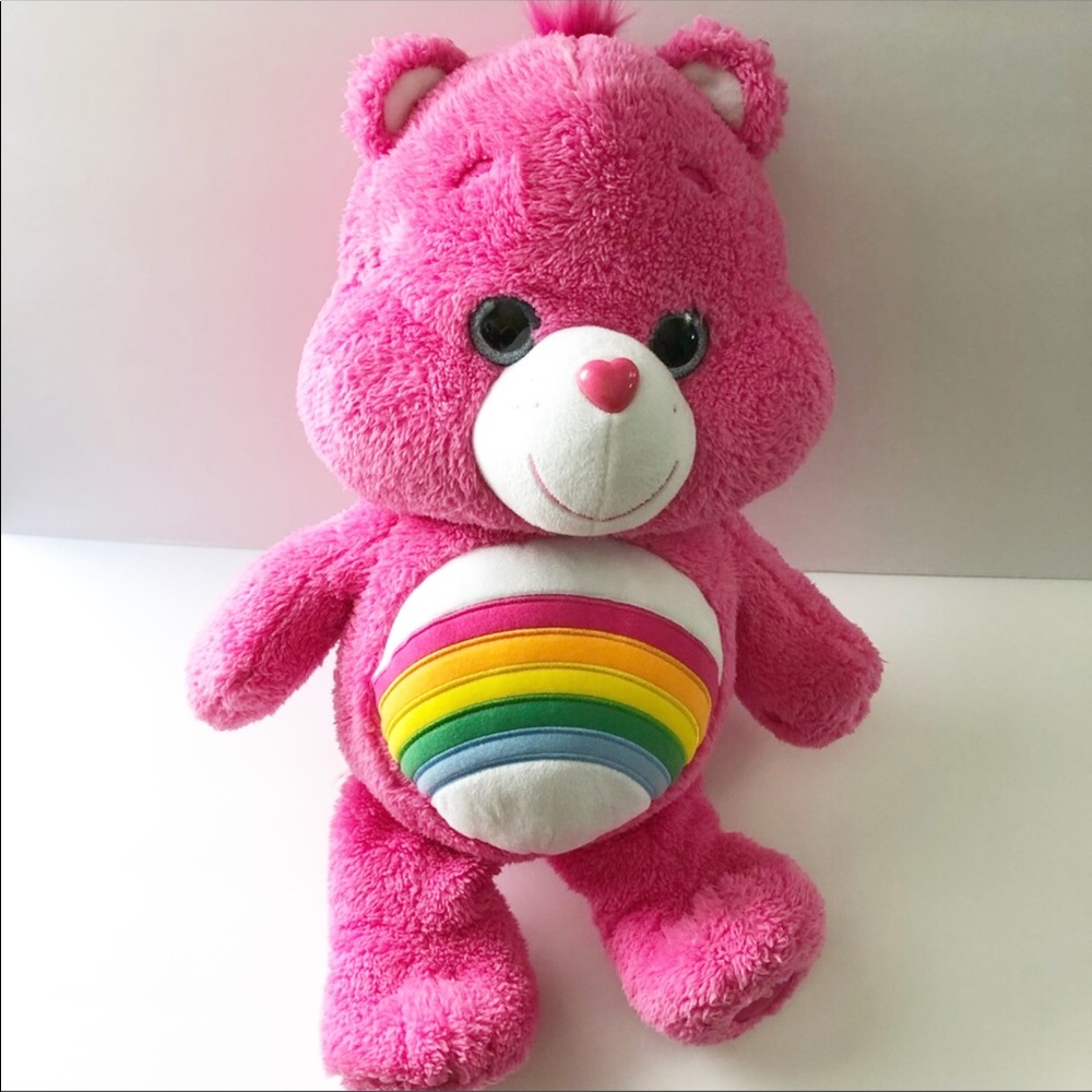 [Care Bear] "Cheer Bear" Pink Plush Bear Large Playtime Soft Reading Time